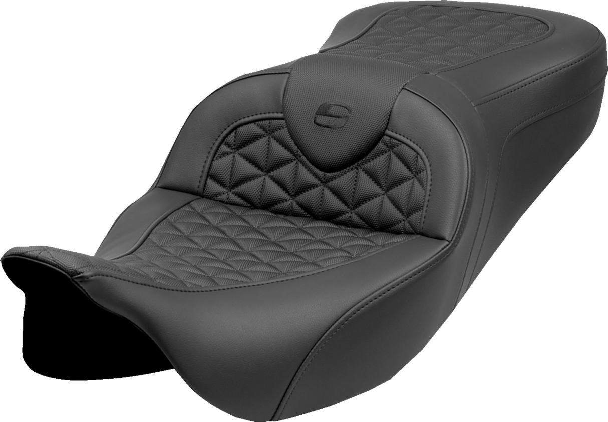 SADDLEMEN RoadSofa* Tri Gripper Seat - Standard Reach - w/o Backrest - FLH/FLT '08-'25 808-07B-21000