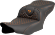 SADDLEMEN Roadsofa* Seat - Dragon Scale Stitch - Orange Stitch - w/o Backrest - FLTR/FLHX '23-'24 823-07-20803
