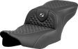 SADDLEMEN Roadsofa* Seat - Dragon Scale Stitch - Silver Stitch - w/o Backrest - FLTR/FLHX '23-'24 823-07-20805