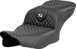 SADDLEMEN Roadsofa* Seat - Dragon Scale Stitch - White Stitch - w/o Backrest - FLTR/FLHX '23-'24 823-07-20806