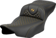 SADDLEMEN Roadsofa* Extended Reach Seat - Dragon Scale Stitch - Gold Stitch - w/o Backrest - FLTR/FLHX '23-'24 823-07-20907