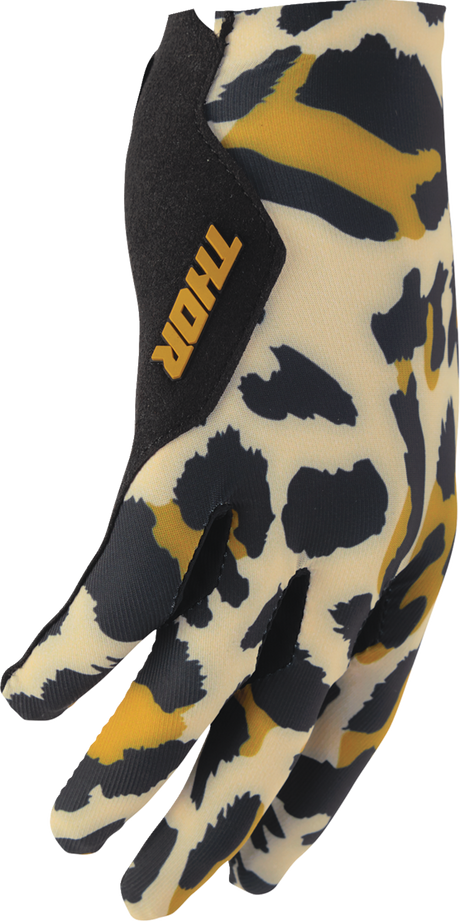 THOR Women's Sportmode Cheetah Gloves - Tan/Black - Small 3331-0308