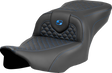 SADDLEMEN Roadsofa* Seat - Dragon Scale Stitch - Blue Stitch - w/o Backrest - FLTR/FLHX '23-'24 823-07-20801