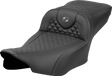 SADDLEMEN Roadsofa* Extended Reach Seat - Dragon Scale Stitch - Dark Gray Stitch - w/o Backrest - FL '23-'24 823-07-20902