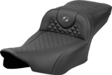 SADDLEMEN Roadsofa* Extended Reach Seat - Dragon Scale Stitch - Dark Gray Stitch - w/o Backrest - FL '23-'24 823-07-20902