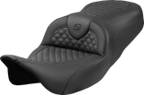 SADDLEMEN Roadsofa* Seat - Dragon Scale Stitch - Black Stitch - w/o Backrest - FLH/FLT '08-'24 808-07B-20800