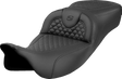 SADDLEMEN Roadsofa* Extended Reach Seat - Dragon Scale Stitch - Black Stitch - w/o Backrest - FLH/FLT '08-'24 808-07B-20900