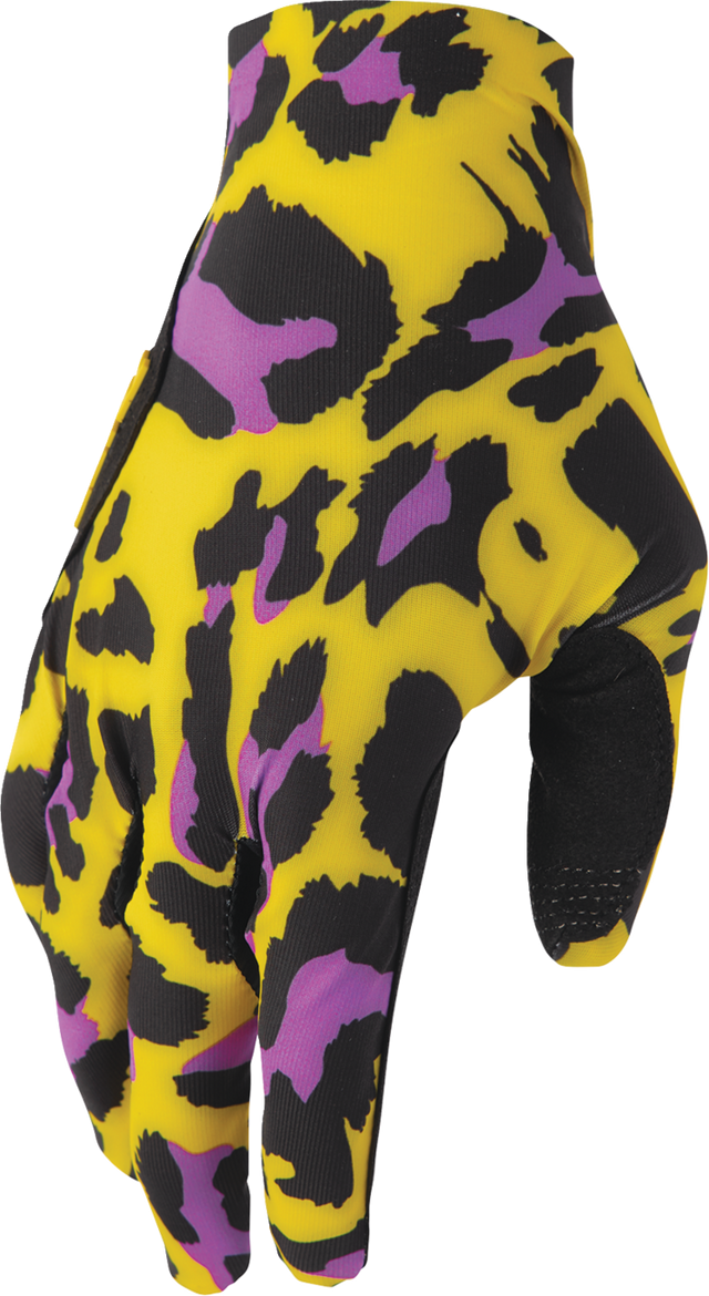 THOR Sportmode Cheetah Gloves - Yellow/Purple - Small 3330-8574