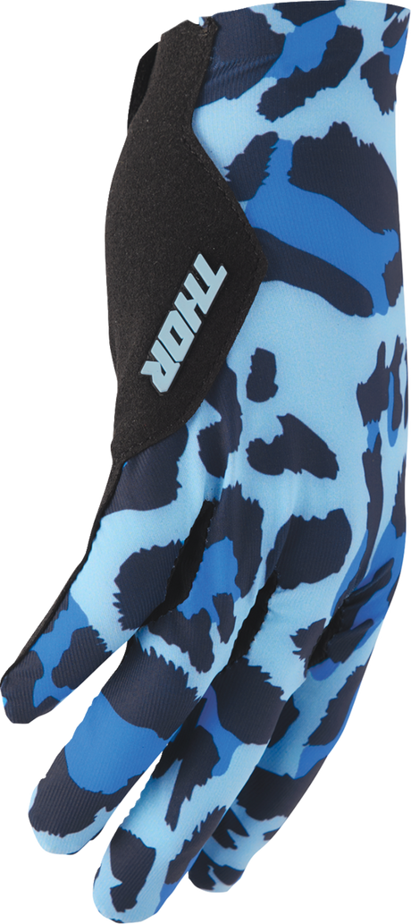 THOR Sportmode Cheetah Gloves - Midnight/Blue - XS 3330-8579