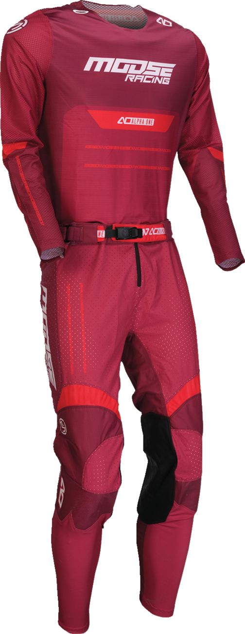MOOSE OFFROAD Alpha One Pants - Burgundy/White - US 28 2901-12028