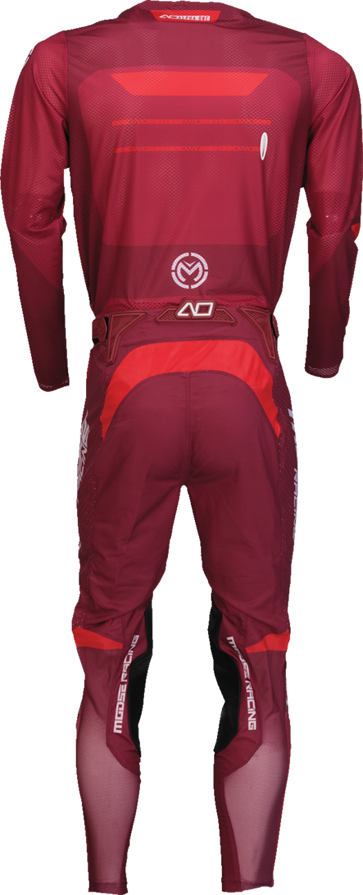 MOOSE OFFROAD Alpha One Pants - Burgundy/White - US 28 Slim 2901-12026