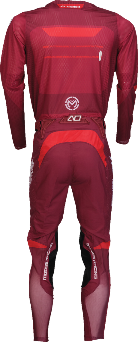 MOOSE OFFROAD Alpha One Pants - Burgundy/White - US 28 Slim 2901-12026