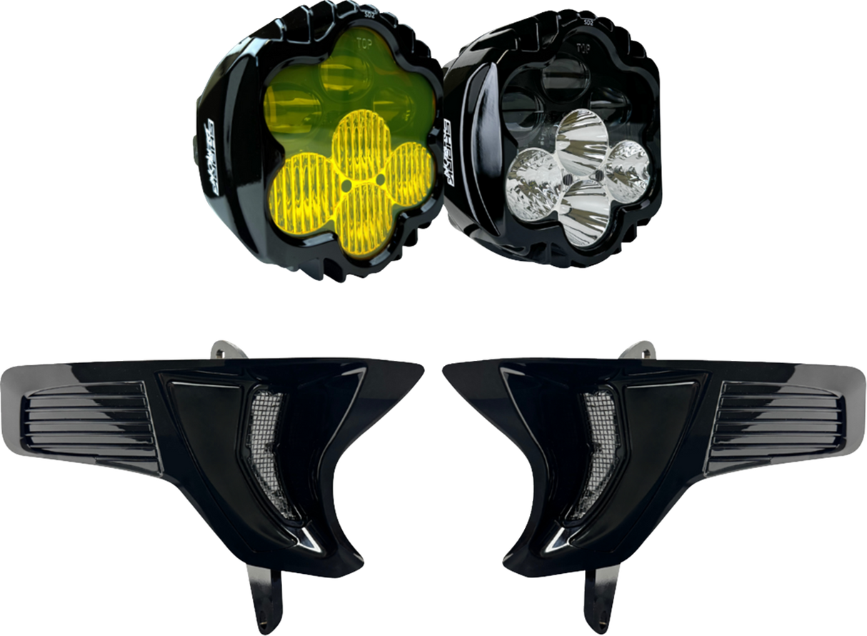 CUSTOM DYNAMICS Shark Demon? 2 Headlight/Fog Light - w/ Speed Plates SD2-23-RG-YW