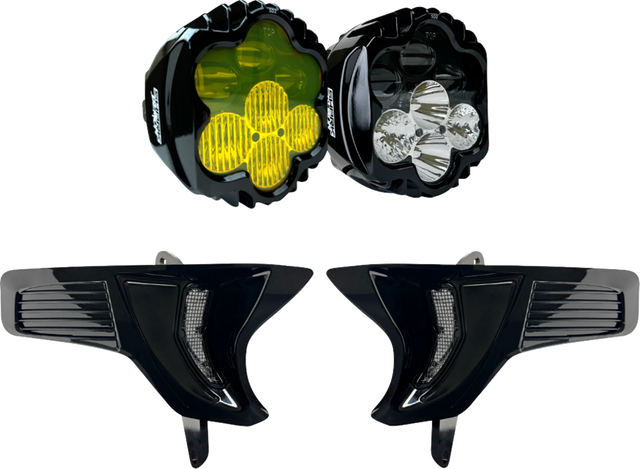 CUSTOM DYNAMICS Shark Demon? 2 Headlight/Fog Light - w/ Speed Plates SD2-23-RG-YW