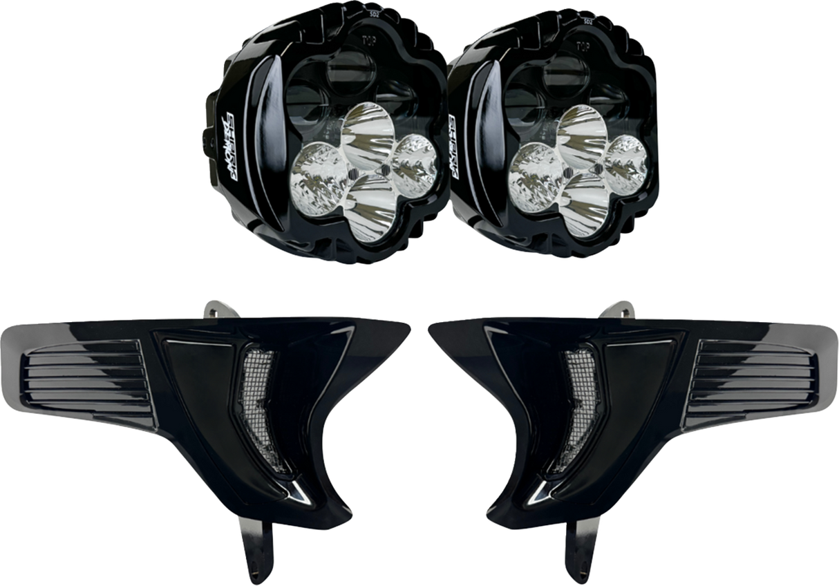 CUSTOM DYNAMICS Shark Demon? 2 Headlight Light - w/ Speed Plates SD2-23-RG-WW