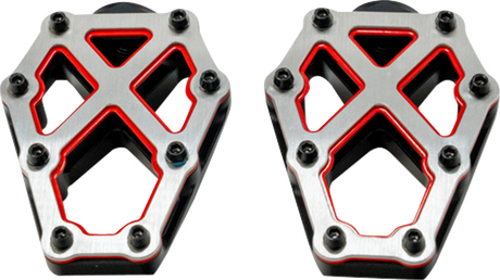 KODLIN USA NXL Foot Pegs - Black w/ Red Accent K73255-RL