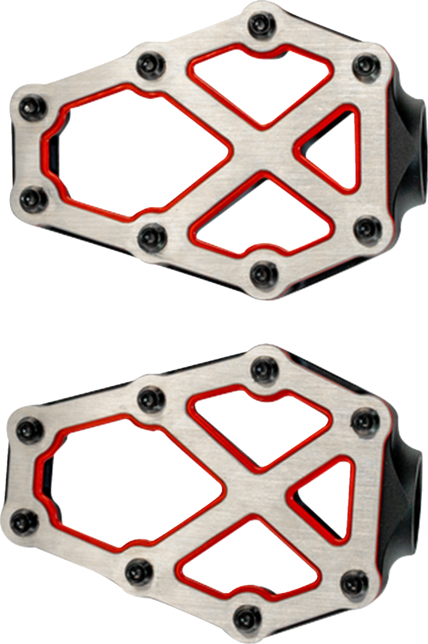 KODLIN USA NXL Foot Pegs - Black w/ Red Accent K73255-RL