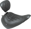 MUSTANG Wide Tripper™ Solo Seat - w/ Backrest - Diamond - Black Stitch - FXBR '23-'25 89027