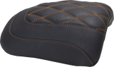 MUSTANG Padded Passenger Seat Cowl - Double Diamond - Mandarin Orange Stitch - FLT/FLH '23-'25 88611MO