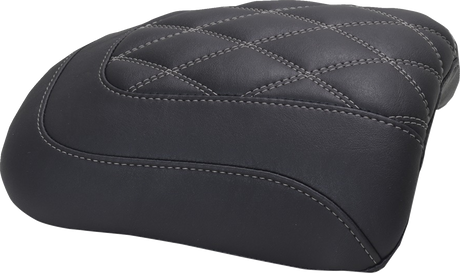 MUSTANG Padded Passenger Seat Cowl - Double Diamond - Gunmetal Stitch - FLT/FLH '23-'25 88611GM