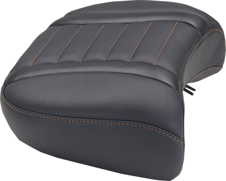 MUSTANG Deluxe Passenger Seat - Wide - Mandarin Orange Stitch - FLT/FLH '23-'25 88420MO