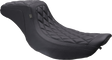 MUSTANG One Piece 2-Up Squareback Seat - Double Diamond - Black Stitch - FLH/FLT '97-'07 78807