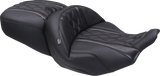 MUSTANG Deluxe One-Piece, 2-Up Seat - Diamond - Black Stitch - FLT/FLH '23-'25 89411