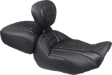MUSTANG Deluxe Passenger Seat - Wide - Black Stitch - FLT/FLH '23-'25 88420