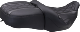 MUSTANG Deluxe One-Piece, 2-Up Seat - Diamond - Black Stitch - FLT/FLH '23-'25 89411