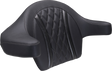 MUSTANG Deluxe Extended Arm Wrap-around Backrest - Diamond - Gunmetal Stitch - FLT/FLH '23-'25 88430GM