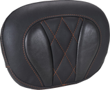 MUSTANG Deluxe Sissy Bar Pad - Diamond - Mandarin Orange Stitch - FLT/FLH '23-'25 88450MO