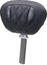 MUSTANG Deluxe Driver Backrest - Diamond - Sky Blue Stitching - FLT/FLH '23-'25 89460SB