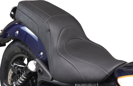 MUSTANG Squareback 2-Up Seat - Black w/ Steel Stitch - Royal Enfield '24-'25 88600ST
