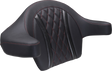 MUSTANG Deluxe Extended Arm Wrap-around Backrest - Diamond - Dark Cherry Stitch - FLT/FLH '23-'25 88430DC