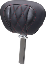 MUSTANG Deluxe Driver Backrest - Diamond - Dark Cherry Stitching - FLT/FLH '23-'25 89460DC