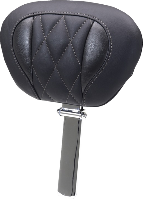 MUSTANG Deluxe Driver Backrest - Diamond - Gunmetal Stitching - FLT/FLH '23-'25 89460GM