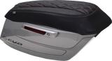 MUSTANG Deluxe Diamond Saddlebag Lid Cover - Black w/ Dark Cherry Stitch - FLH/FLT '23-'25 88470DC