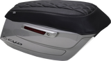 MUSTANG Deluxe Diamond Saddlebag Lid Cover - Black w/ Gunmetal Gray Stitch - FLH/FLT '23-'25 88470GM