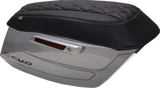 MUSTANG Deluxe Diamond Saddlebag Lid Cover - Black w/ Mandarin Orange Stitch - FLH/FLT '23-'25 88470MO