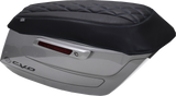 MUSTANG Deluxe Diamond Saddlebag Lid Cover - Black w/ Sky Blue Stitch - FLH/FLT '23-'25 88470SB