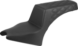 SADDLEMEN Step-Up Seat - Rear Lattice Stitch - Black - Indian Scout '25 I25-33-173