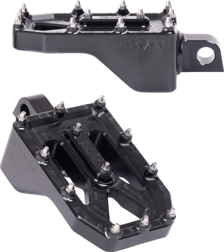 THRASHIN SUPPLY CO. Aggressor Foot Pegs - Rear - Black - HD '72-'25 TSC-2022-1-D