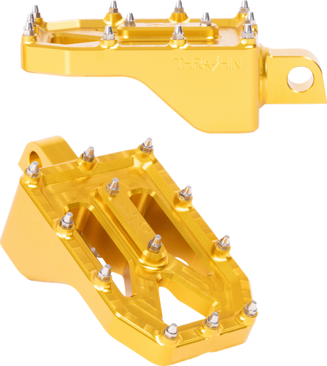 THRASHIN SUPPLY CO. Aggressor Foot Pegs - Rear - Gold - HD '72-'25 TSC-2022-5-D