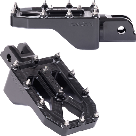 THRASHIN SUPPLY CO. Aggressor Foot Pegs - Front - Black - FL/FX '18-'25 TSC-2022-1-SF