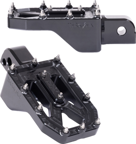 THRASHIN SUPPLY CO. Aggressor Foot Pegs - Rear - Black - FL/FX '18-'25 TSC-2022-1-SR