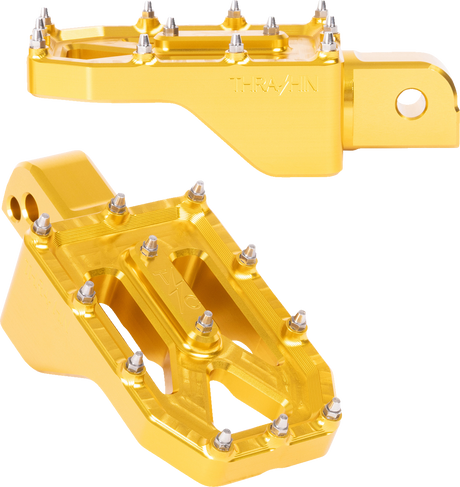 THRASHIN SUPPLY CO. Aggressor Foot Pegs - Rear - Gold - FL/FX '18-'25 TSC-2022-5-SR