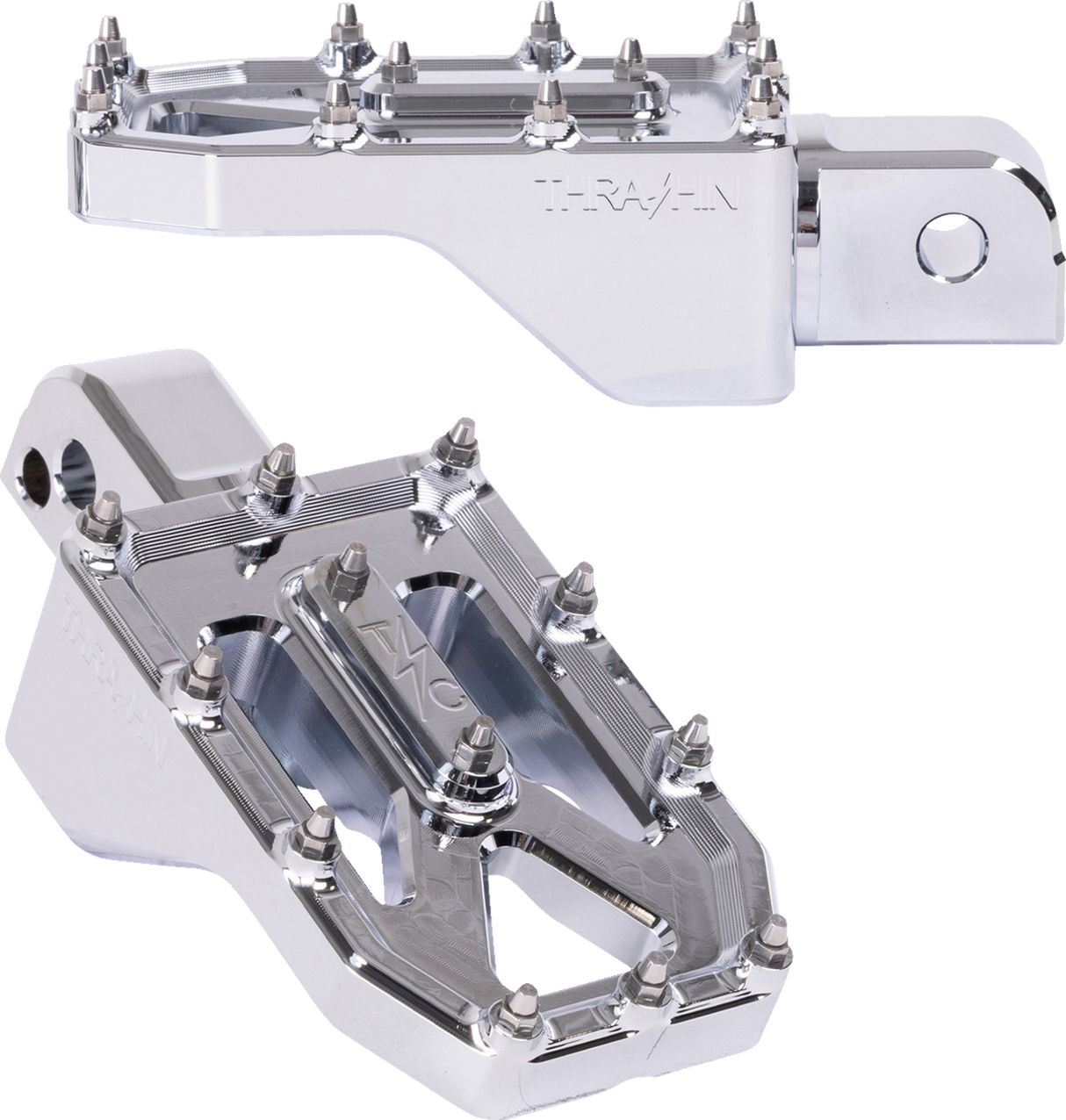 THRASHIN SUPPLY CO. Aggressor Foot Pegs - Rear - Chrome - FL/FX '18-'25 TSC-2022-3-SR