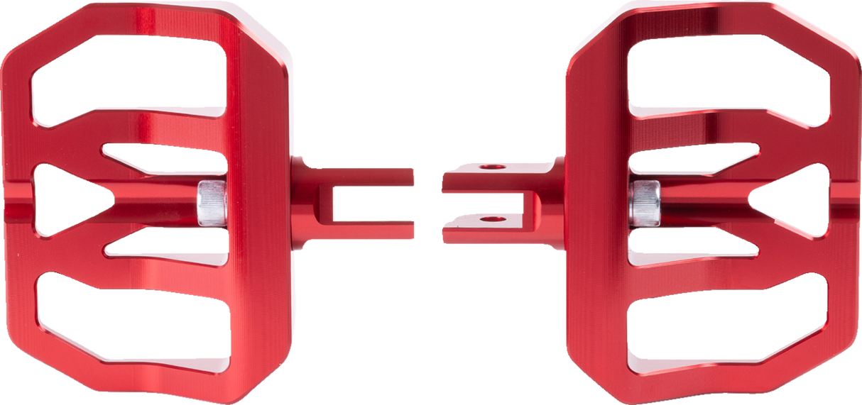 THRASHIN SUPPLY CO. Mini Aggressor Floorboards - Red - Front TSC-2031-2-SF