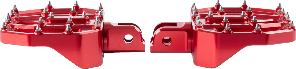 THRASHIN SUPPLY CO. Mini Aggressor Floorboards - Red - Front TSC-2031-2-SF