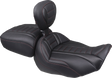MUSTANG Deluxe Touring Solo Seat - w/ Backrest - Dark Cherry Stitch - FLT/FLH '23-'25 89401DC